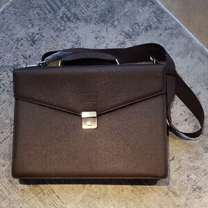 Armani Brown Leather Briefcase